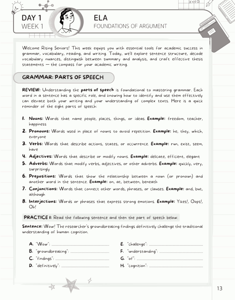 Kids Summer Academy By Argoprep: Grade 11-12 - ArgoPrep