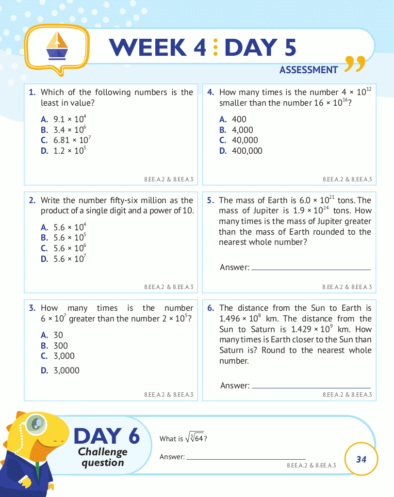 8th Grade Common Core Math: Daily Practice Workbook - ArgoPrep