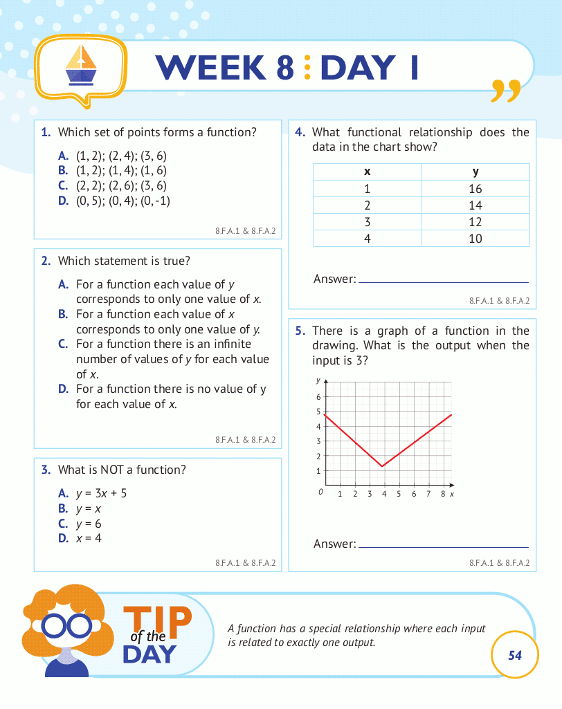 8th Grade Common Core Math: Daily Practice Workbook - ArgoPrep