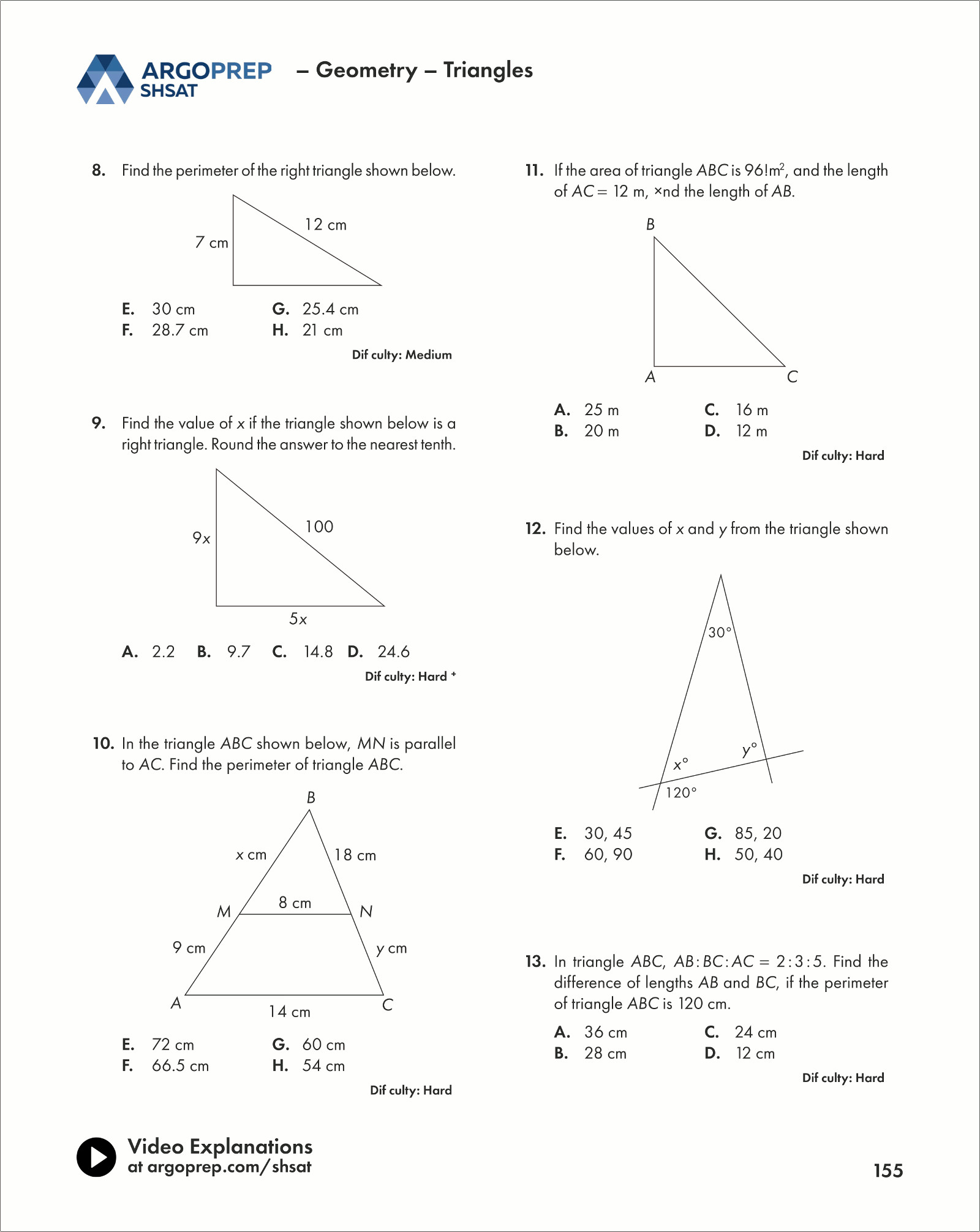SHSAT Prep 1 000 Math Practice Questions Book 3 ArgoPrep