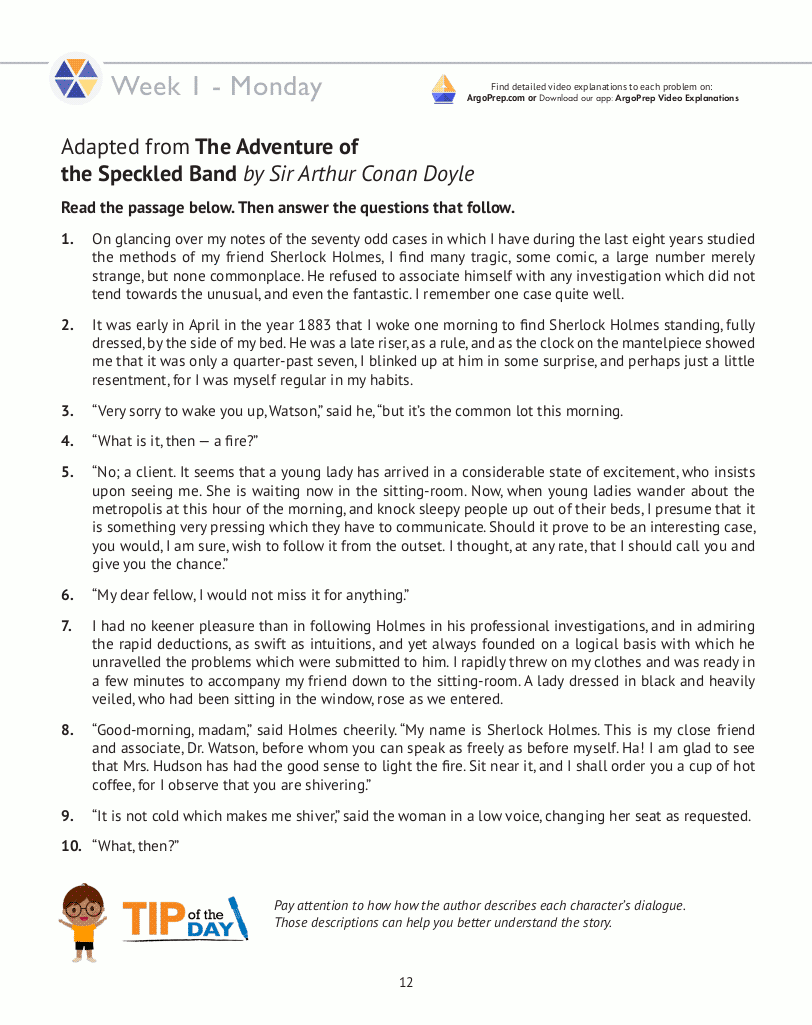 7th Grade Common Core ELA English Language Arts Daily Practice 