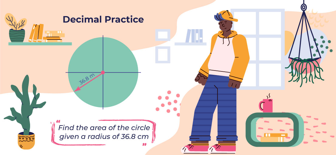 Decimal Practice - area of a circle