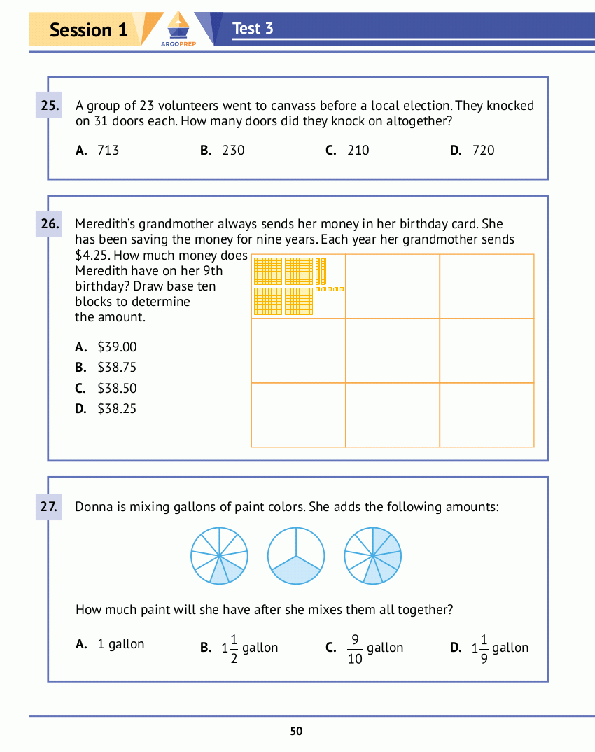 9th grade math practice test