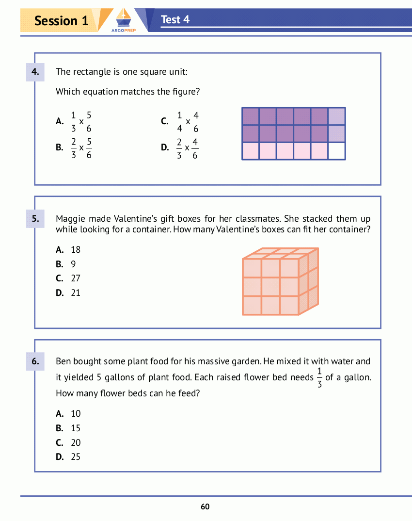 5th Grade Math Practice Book: 8 Full-Length Simulated Math Tests - ArgoPrep