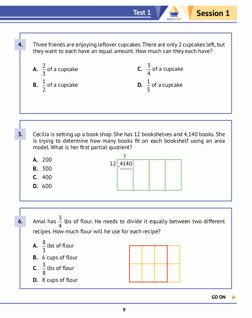 5th Grade Math Practice Book: 8 Full-Length Simulated Math Tests - ArgoPrep