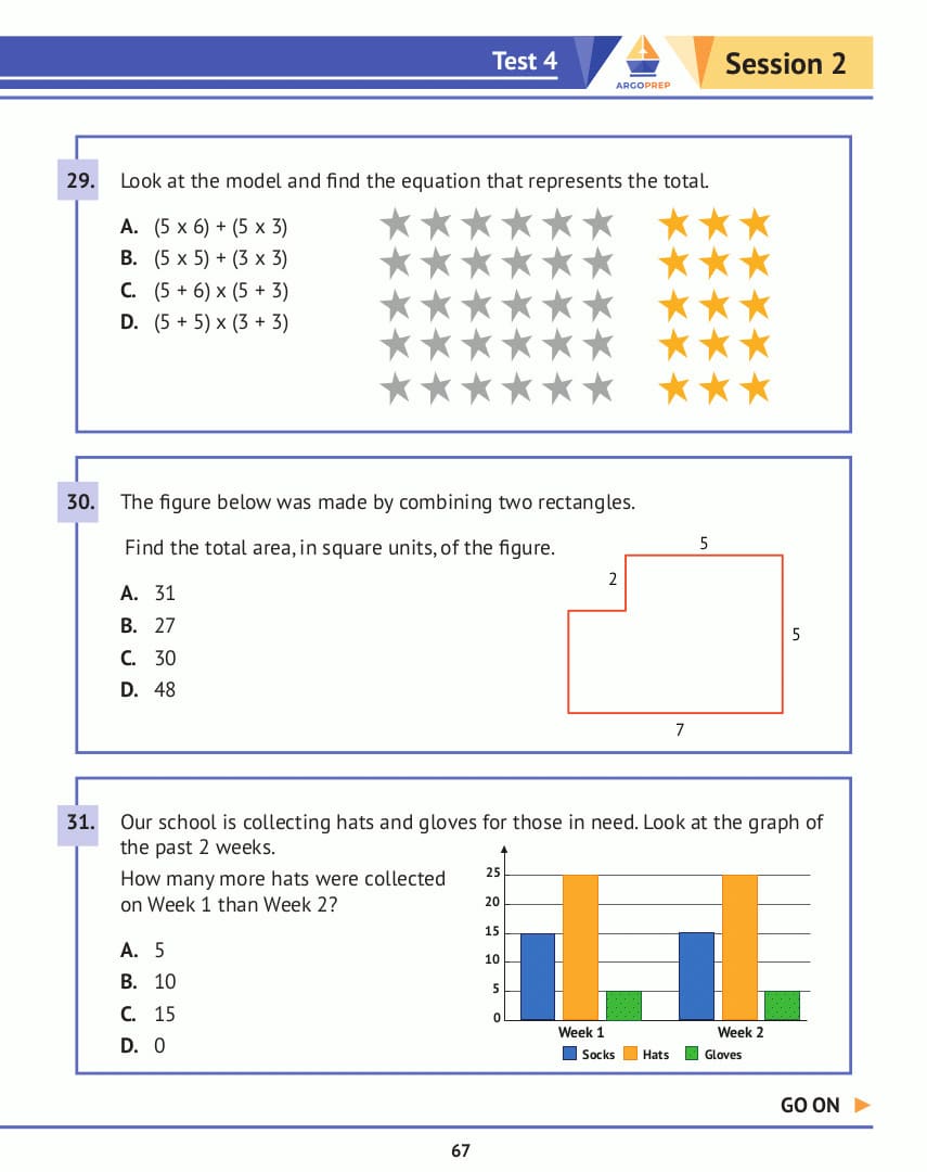 3rd Grade Math Practice Book: 8 Full-Length Simulated Math Tests - ArgoPrep