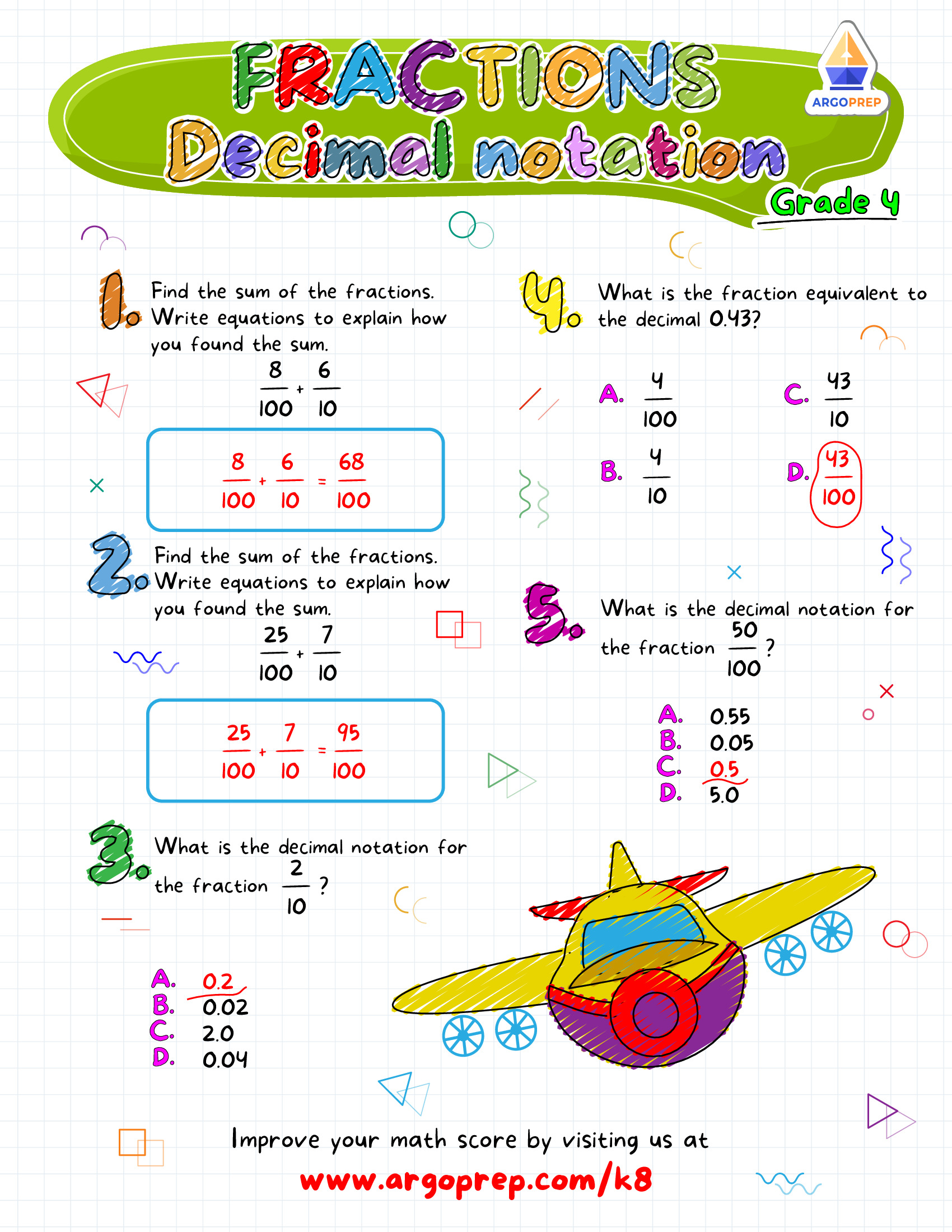 Fancy Flying with Fractions vs. Decimals - ArgoPrep