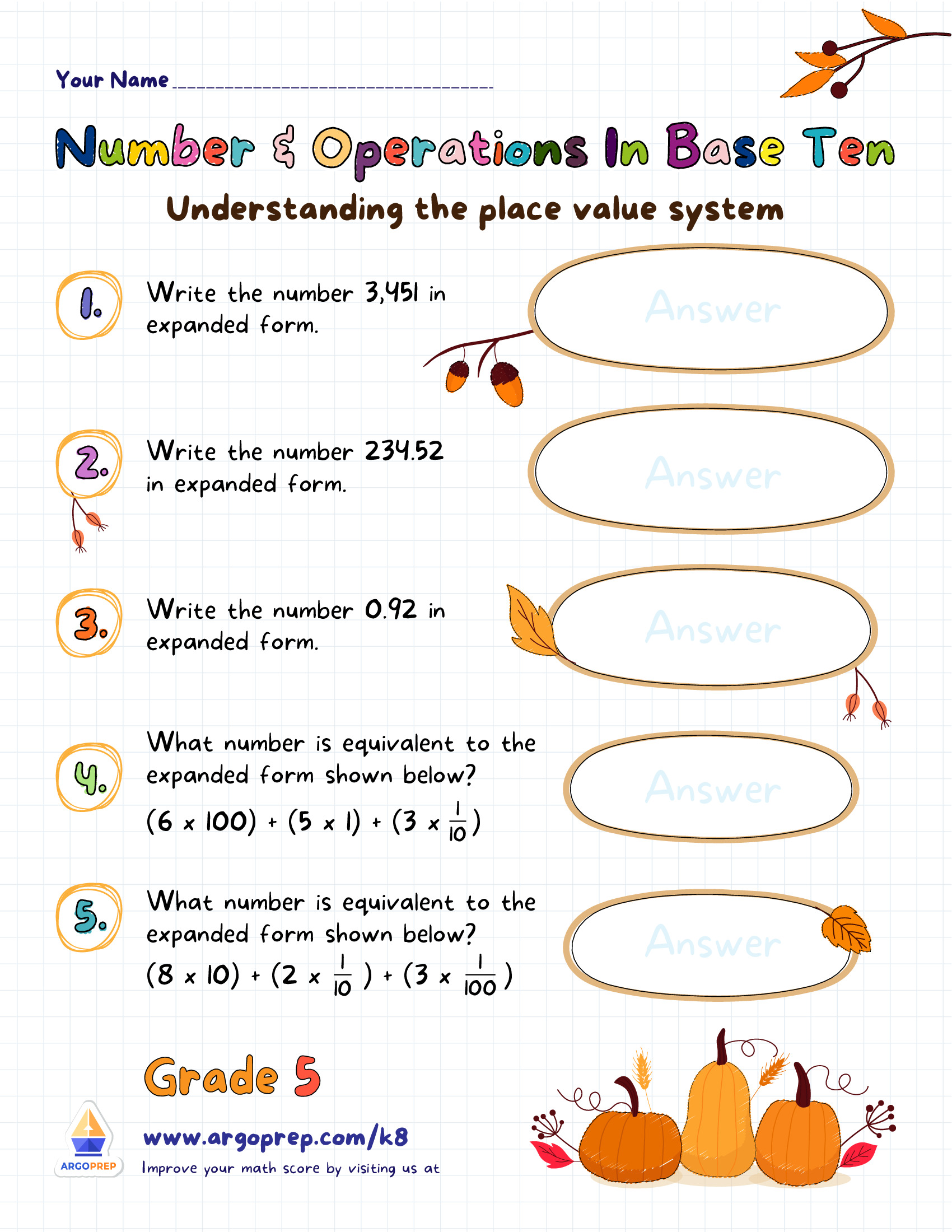 Thankful for Place Value - img