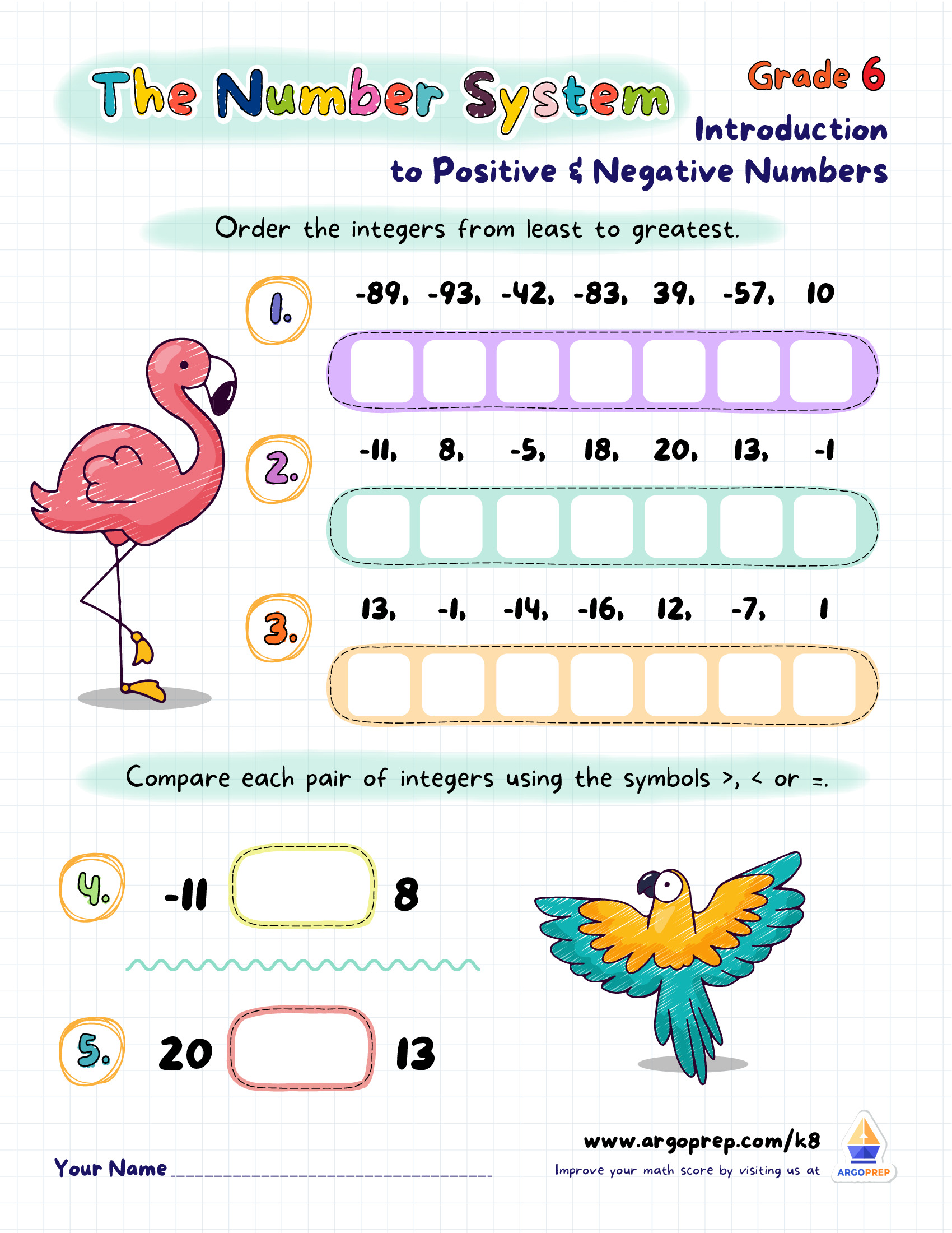 Positive and negative numbers