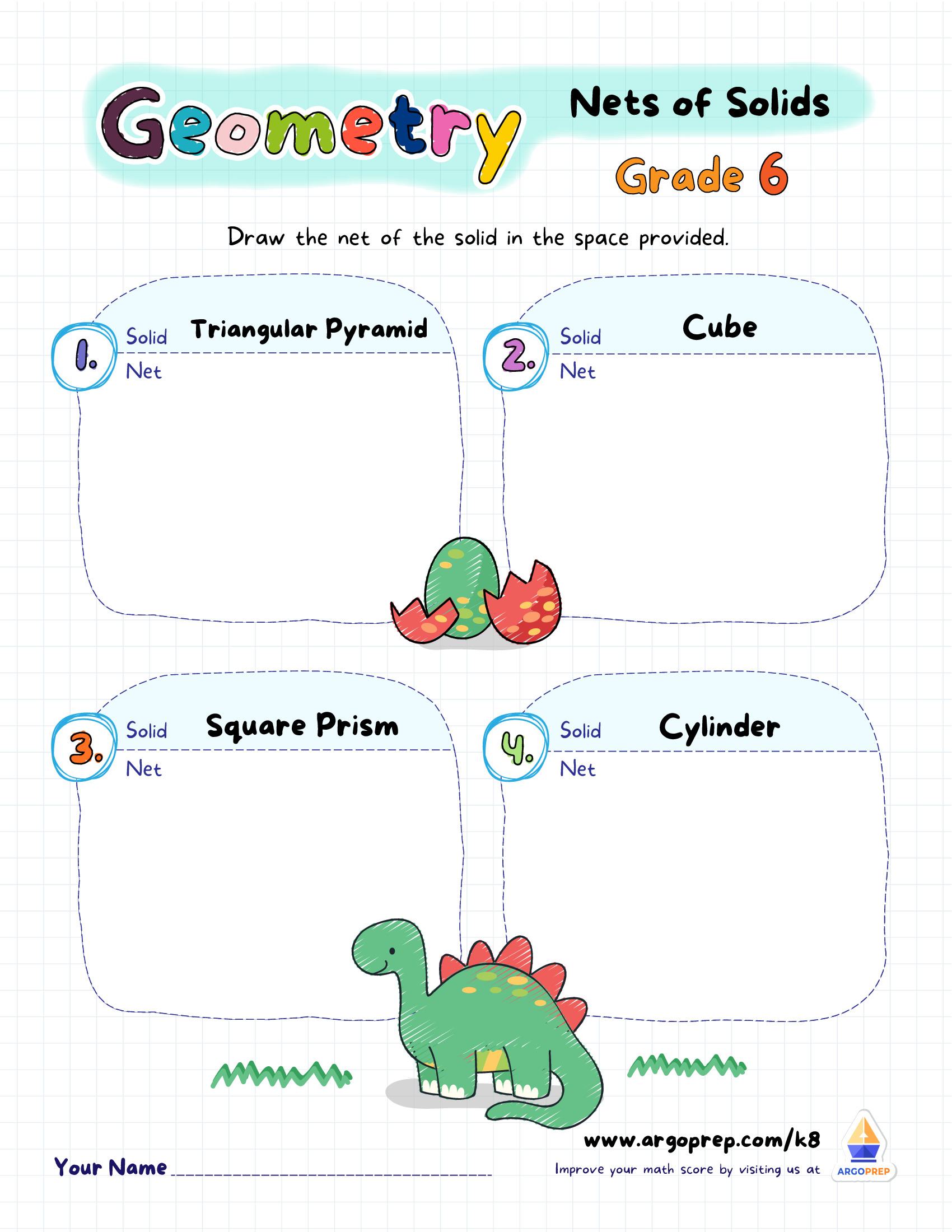 Drawing Nets Worksheet PDF ArgoPrep
