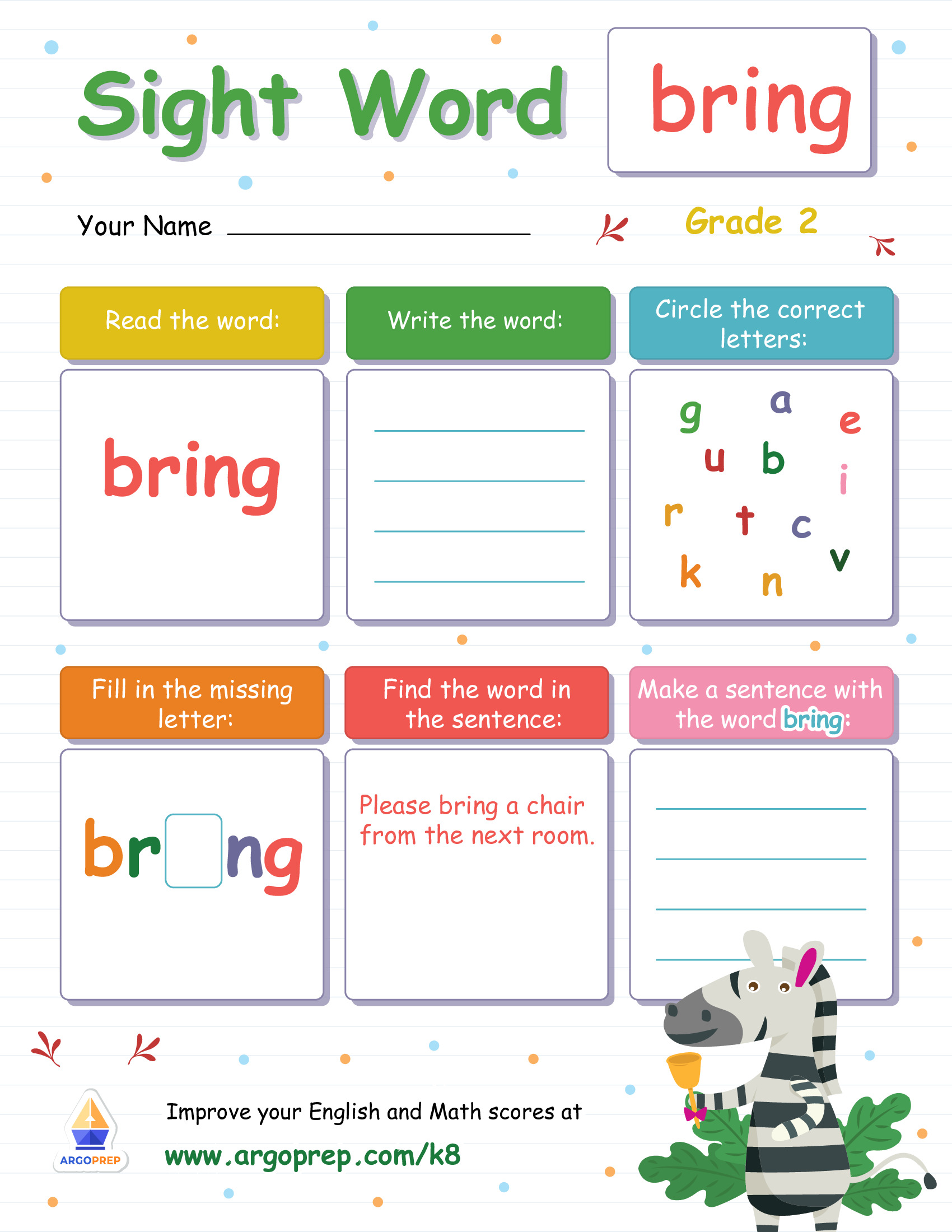 "Bring" On More Sight Words ArgoPrep