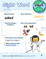 Sight Words - "Asked"