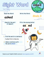 Sight Words - "Asked"