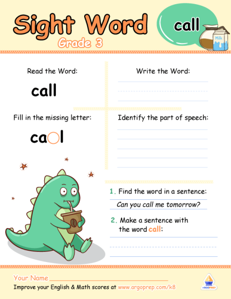 Sight Words - "Call"
