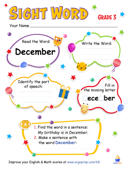 Sight Words - "December"