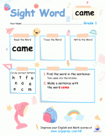 Sight Words - "CAME"