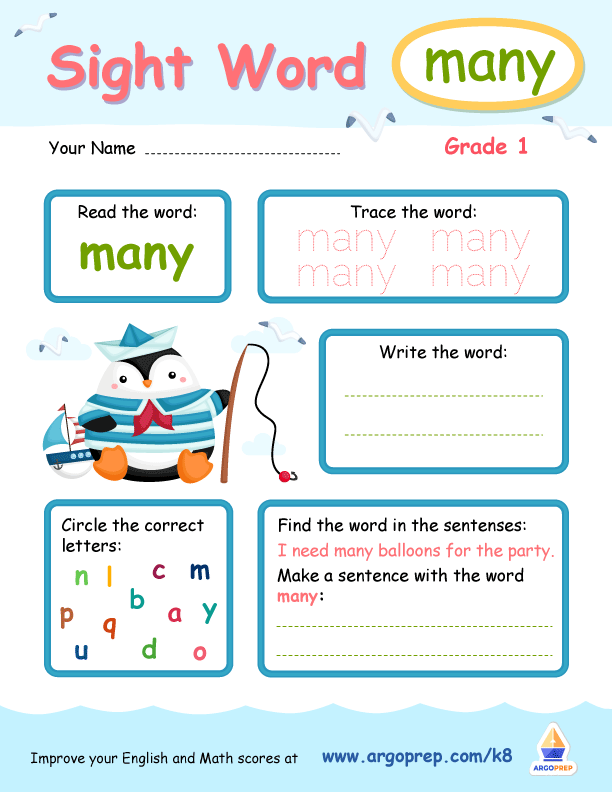 Sight Words - "many"