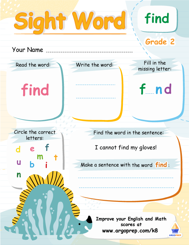 Sight Words - "find"