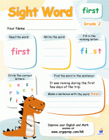 Sight Words - "first"