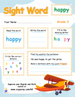 Sight Words - "happy"