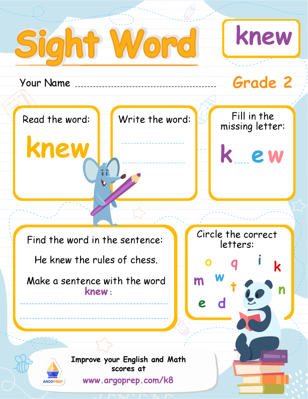 Sight Words - "knew"
