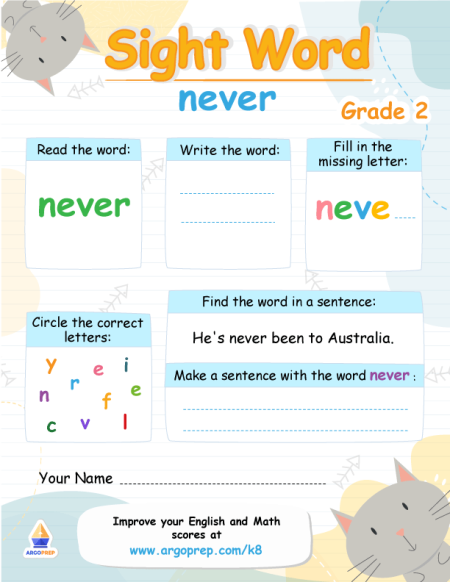Sight Words - "never"
