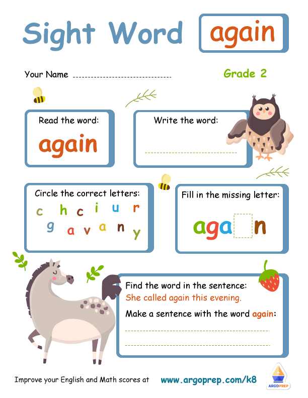 Sight Words - "again"