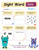 Sight Words - "done"