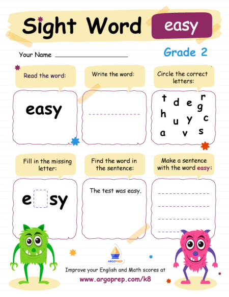 Sight Words - "easy"