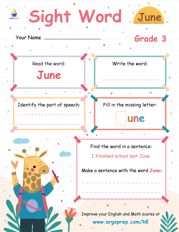 Sight Words - "June"