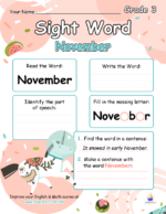 Sight Words - "November"