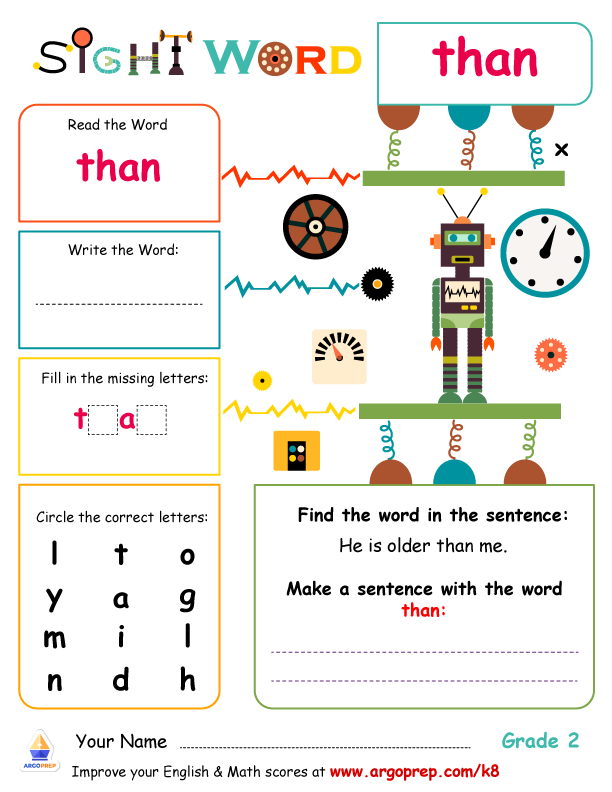 Sight Words- "than"