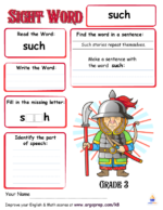 Sight Words - "such"