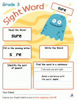 Sight Words- "sure"