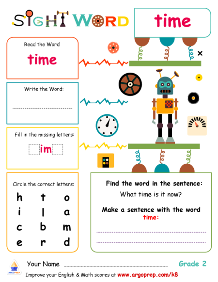 Sight Words-"time"