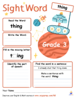 Sight Words- "thing"