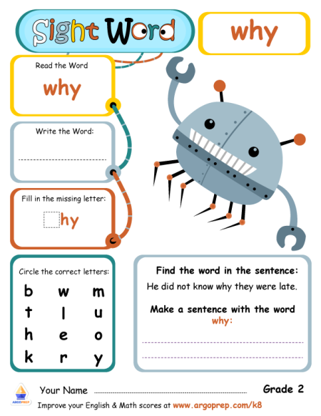 Sight Words- "why"