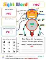 Sight Words- "red"