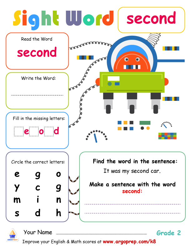 Sight Words- "second"
