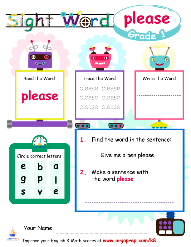 Sight Words - "please"