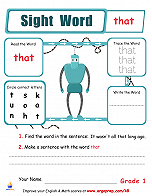 Sight Words - "that"