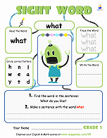 Sight Words - "what"