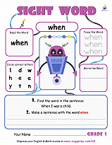Sight Words - "when"