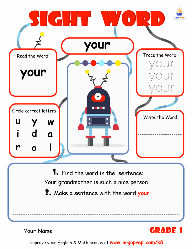 Sight Words -"your"