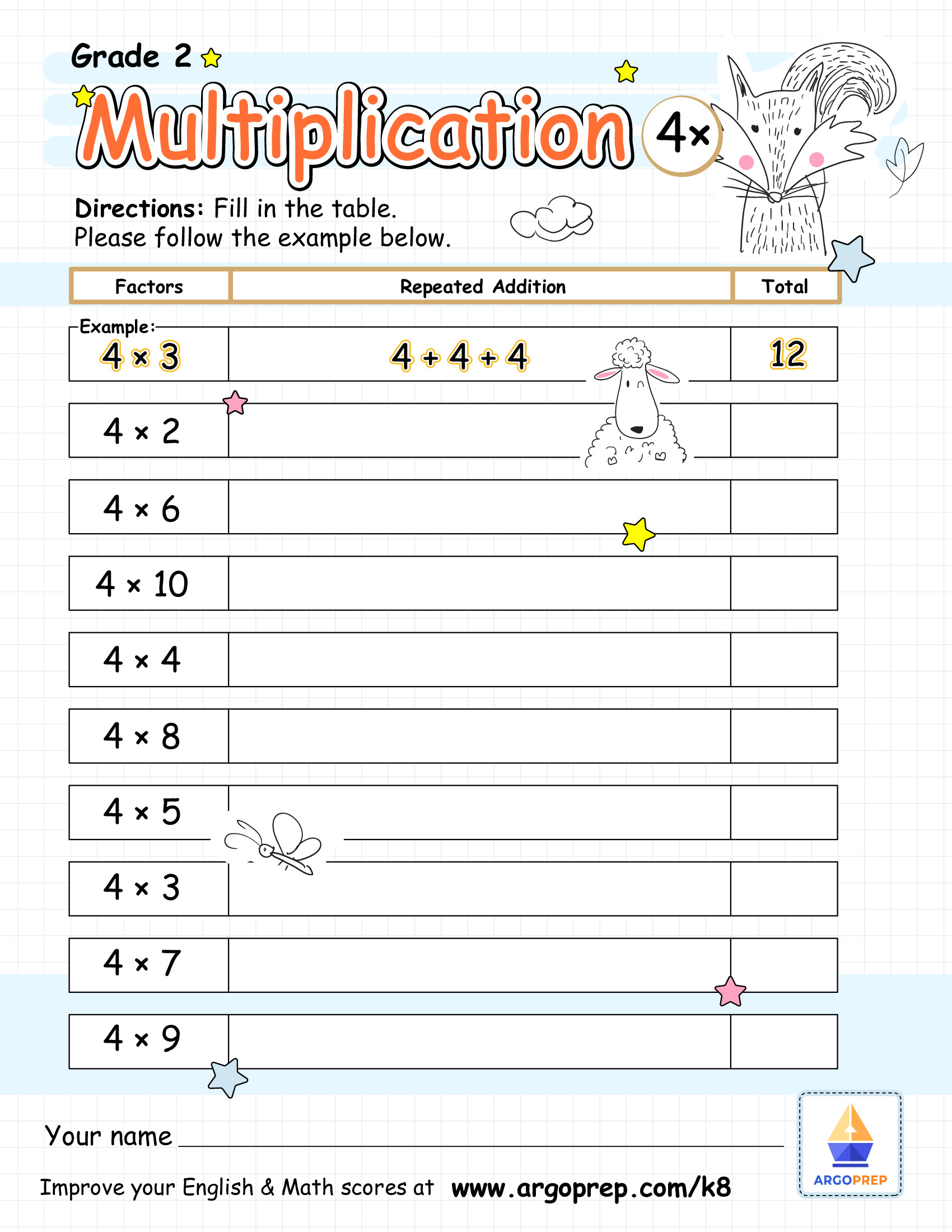 Multiplying with Fred the Fox - img