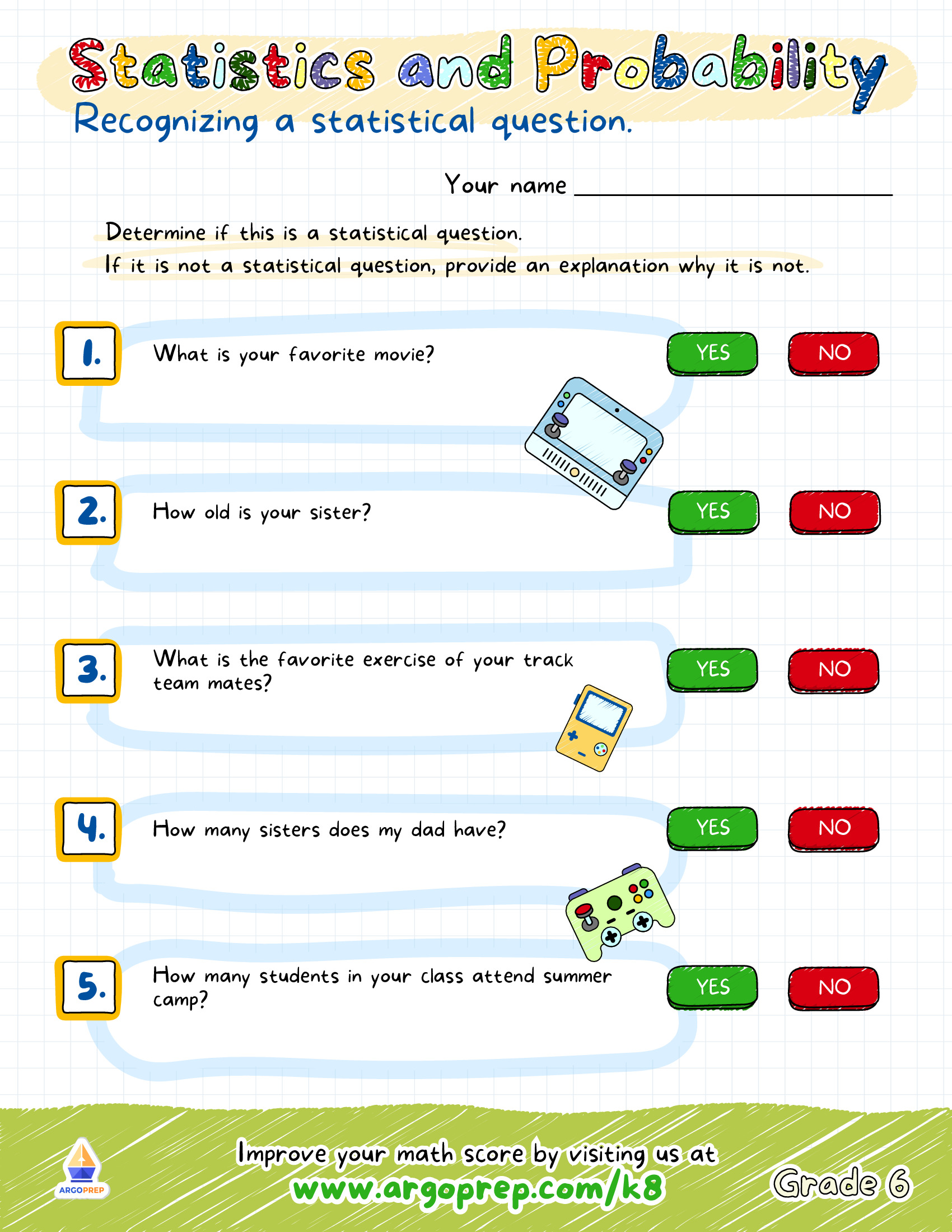 Statistical Questions Worksheet Worksheets For Kindergarten