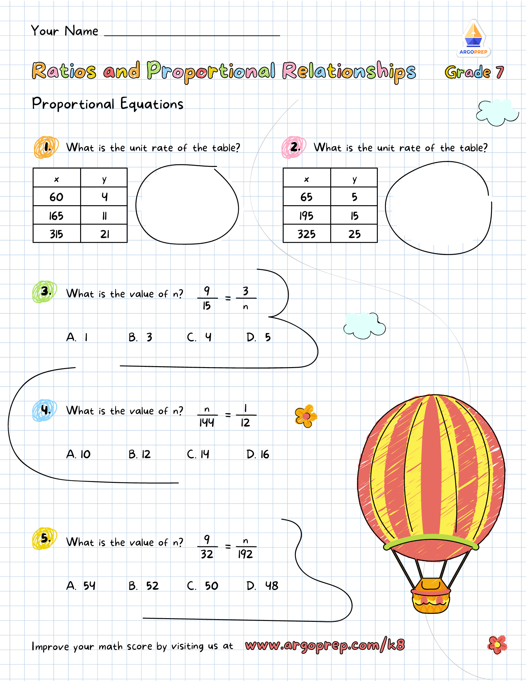 Unit Rate Worksheet 22th Grade