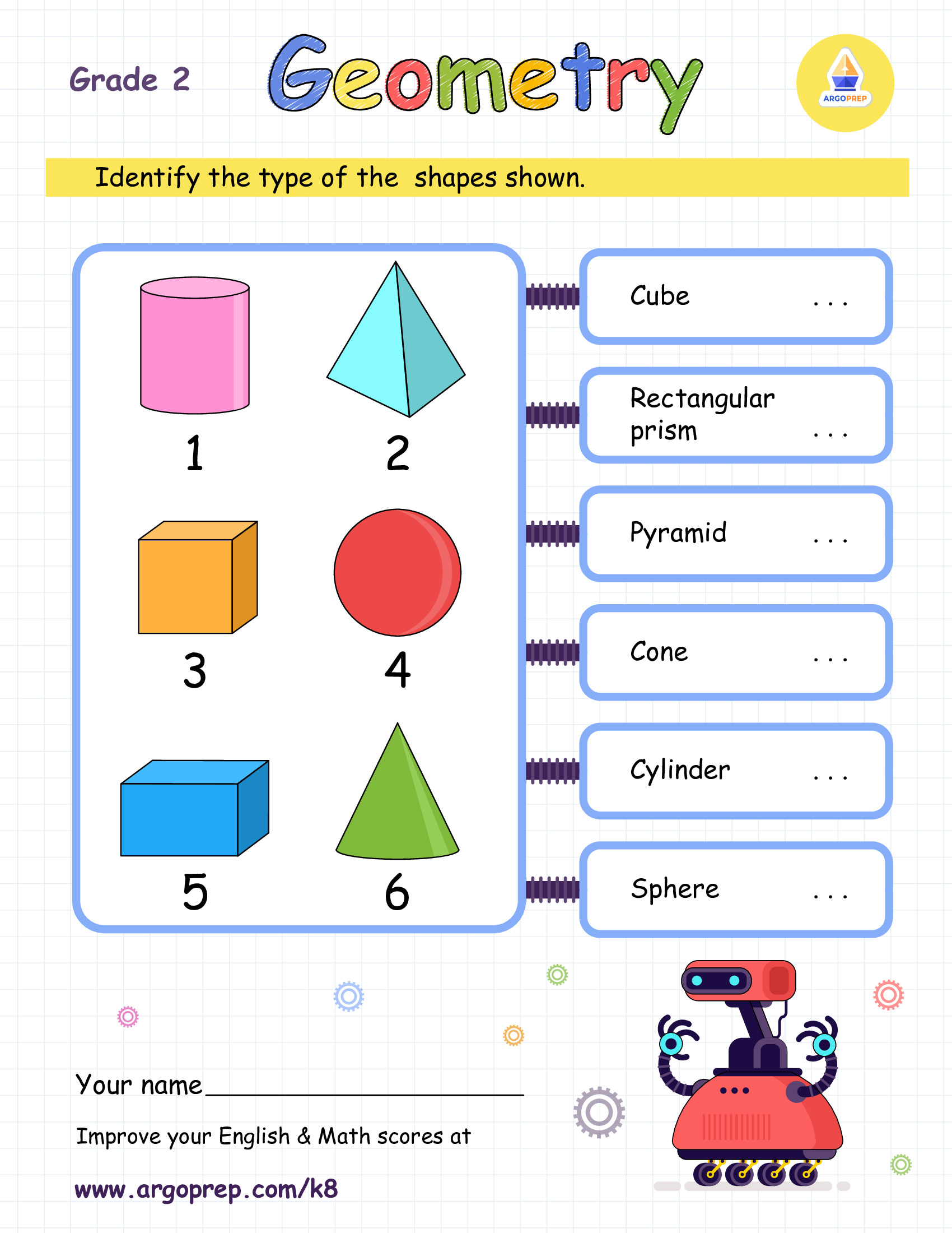 Identify Shapes - Grade 1 - ArgoPrep