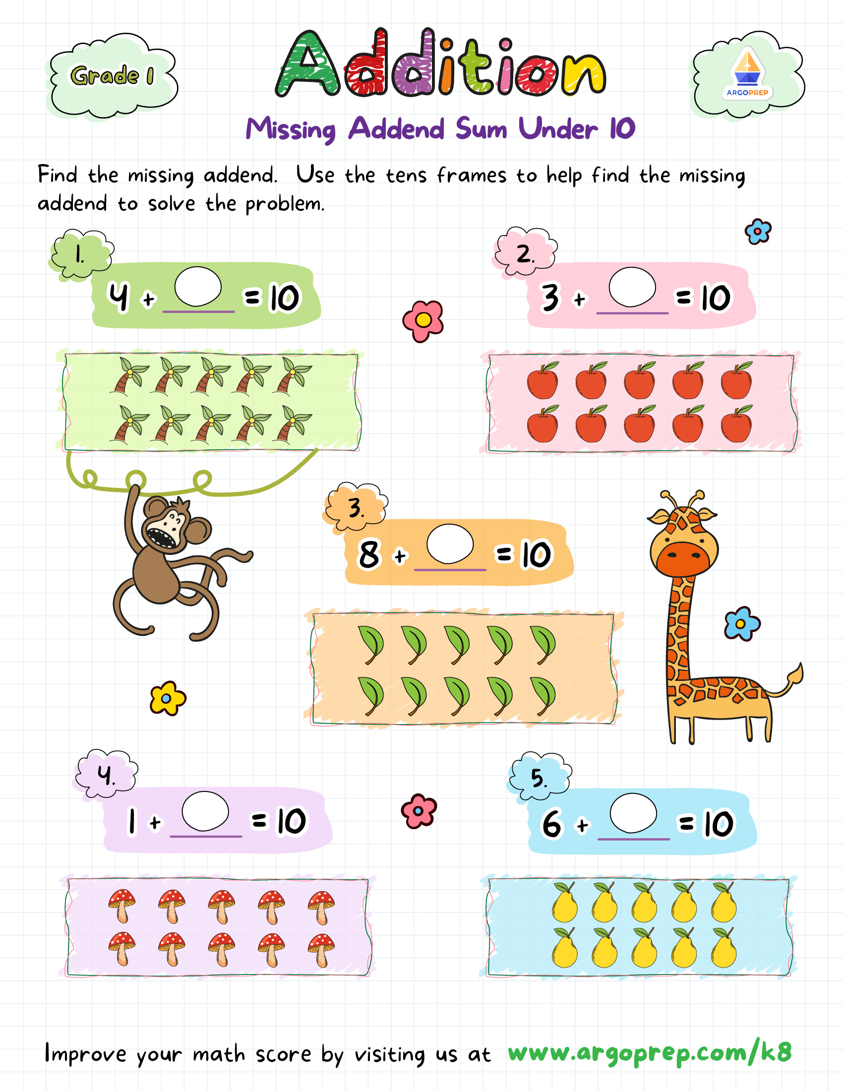 1st Grade Math Worksheets Vs Activities Online Argoprep