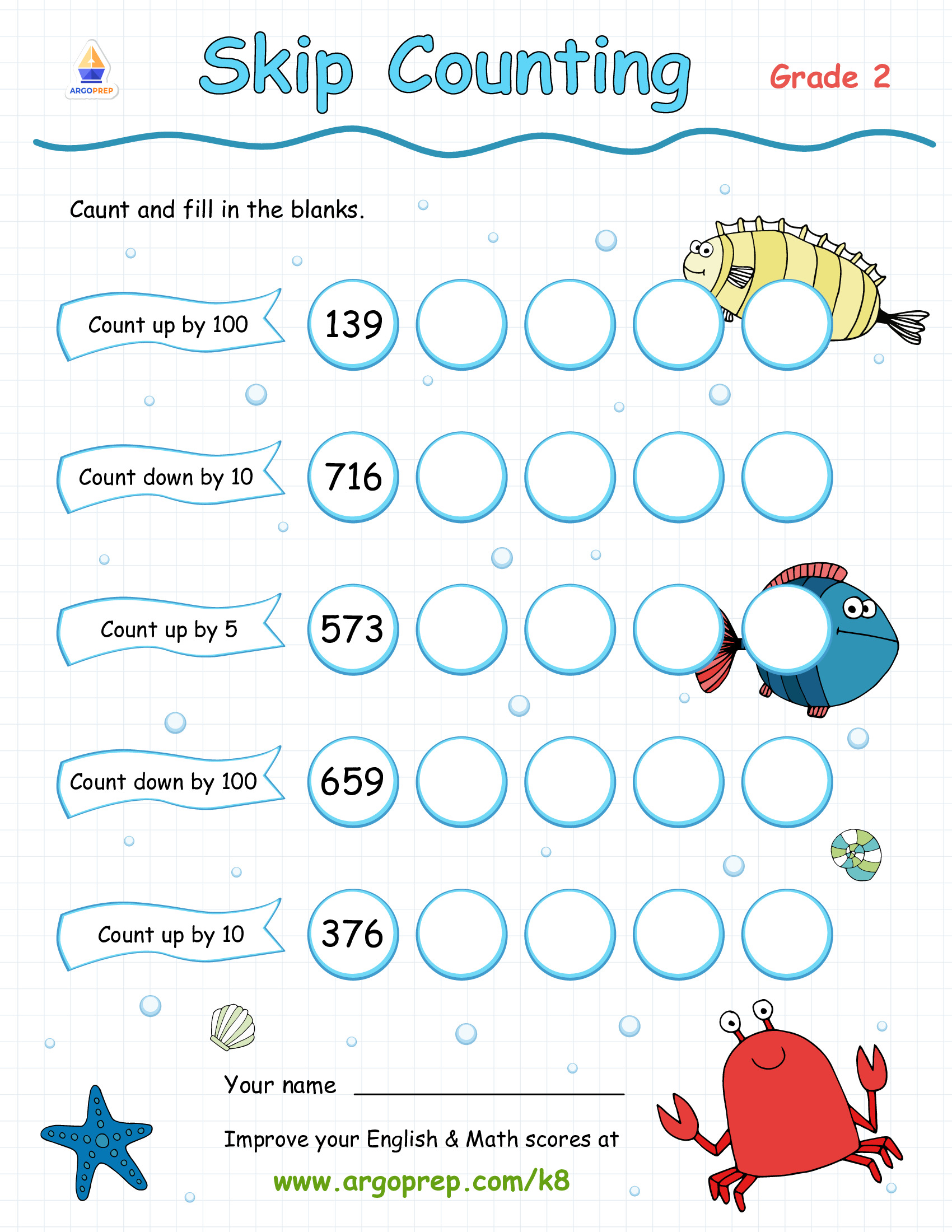 swimming skip counting argoprep